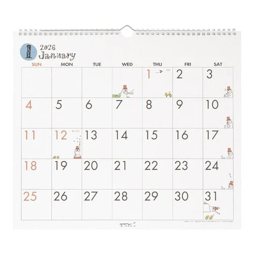 "Ojisan" Wall Calendars 2026 / MIDORI