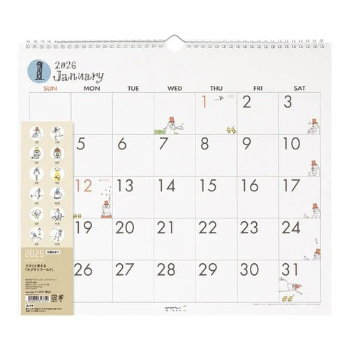 "Ojisan" Wall Calendars 2026 / MIDORI - Image 2