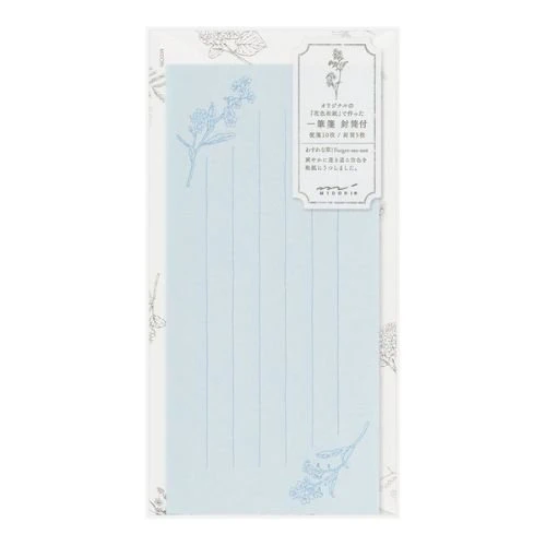 One-Stroke Note with Envelope Flower Letter Set / MIDORI - Image 3
