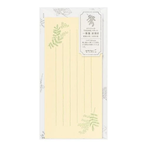 One-Stroke Note with Envelope Flower Letter Set / MIDORI - Image 4