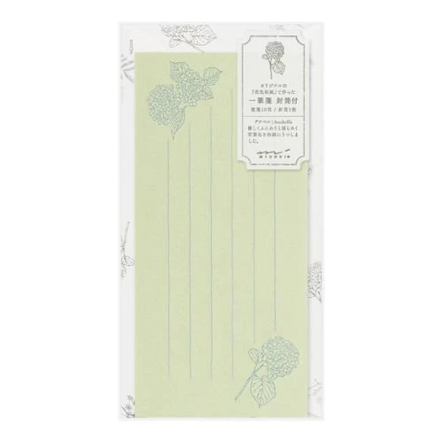 One-Stroke Note with Envelope Flower Letter Set / MIDORI - Image 5