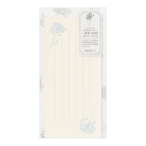 One-Stroke Note with Envelope Flower Letter Set / MIDORI - Image 6