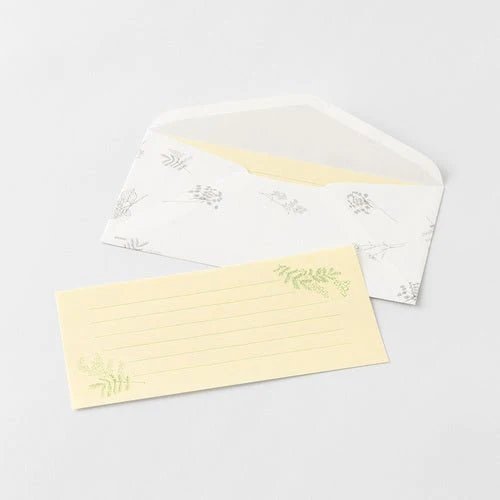 One-Stroke Note with Envelope Flower Letter Set / MIDORI - Image 8