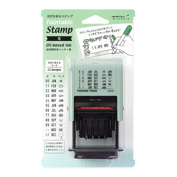 Paintable Stamp Rotating Self-Inking Date Rubber Stamp / MIDORI - Image 4