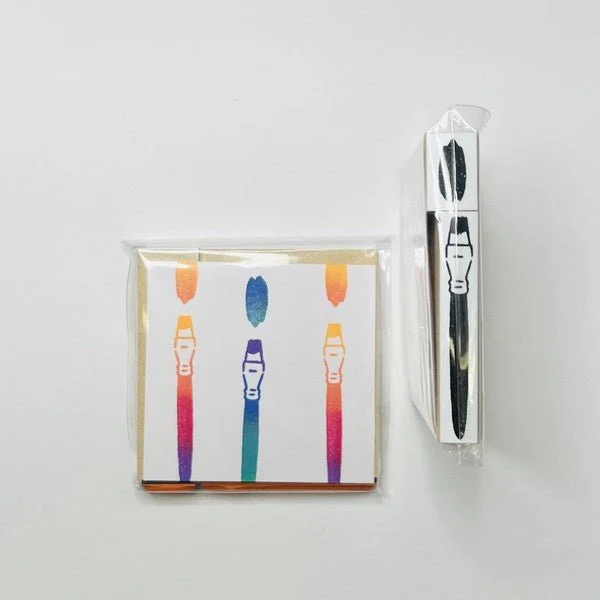 Paintbrush and Paint Tube Wood Stamp Set / Morita Inbou - Image 5
