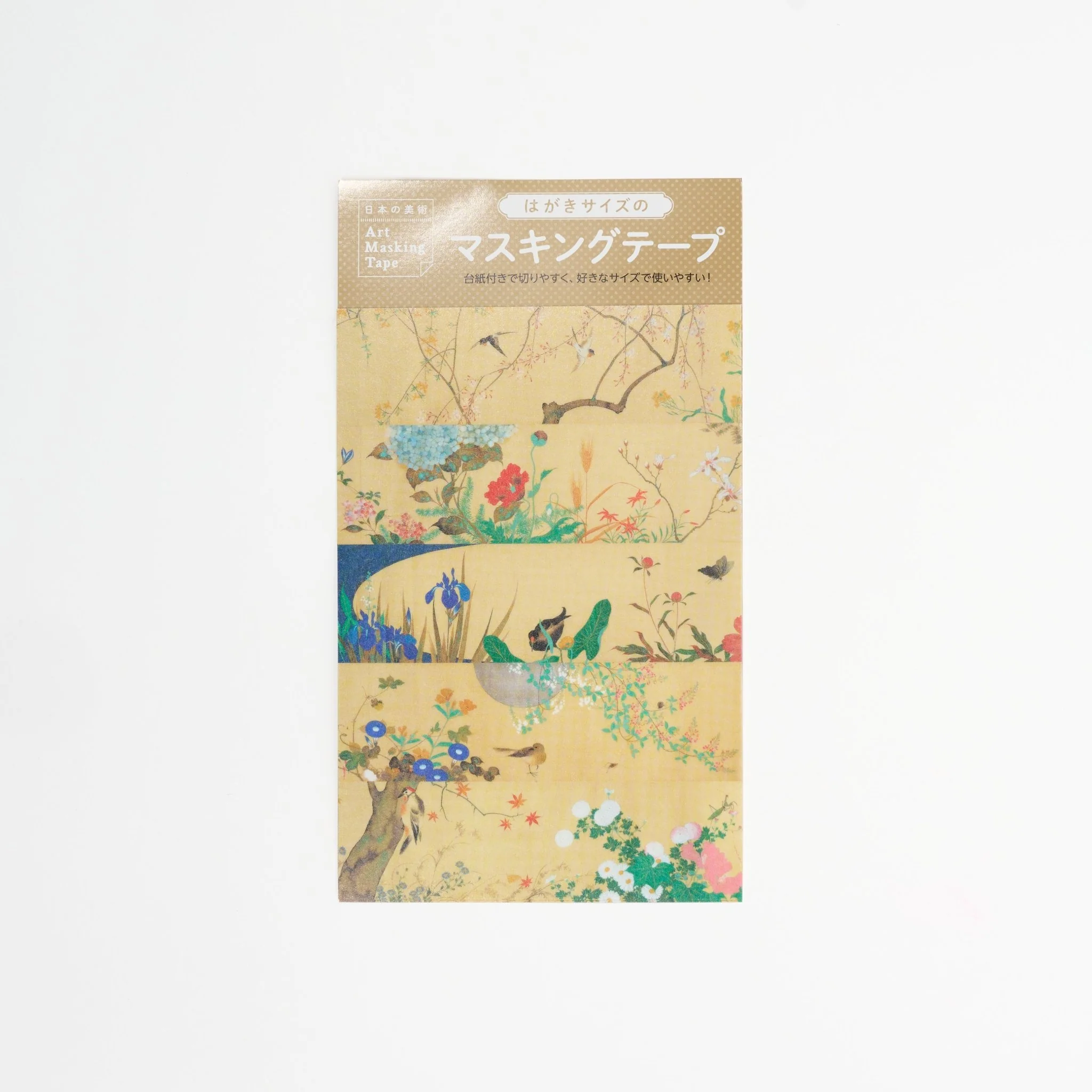 Four Seasons Flowers and Birds Scroll Postcard Size Masking Tape Sticker / Benrido