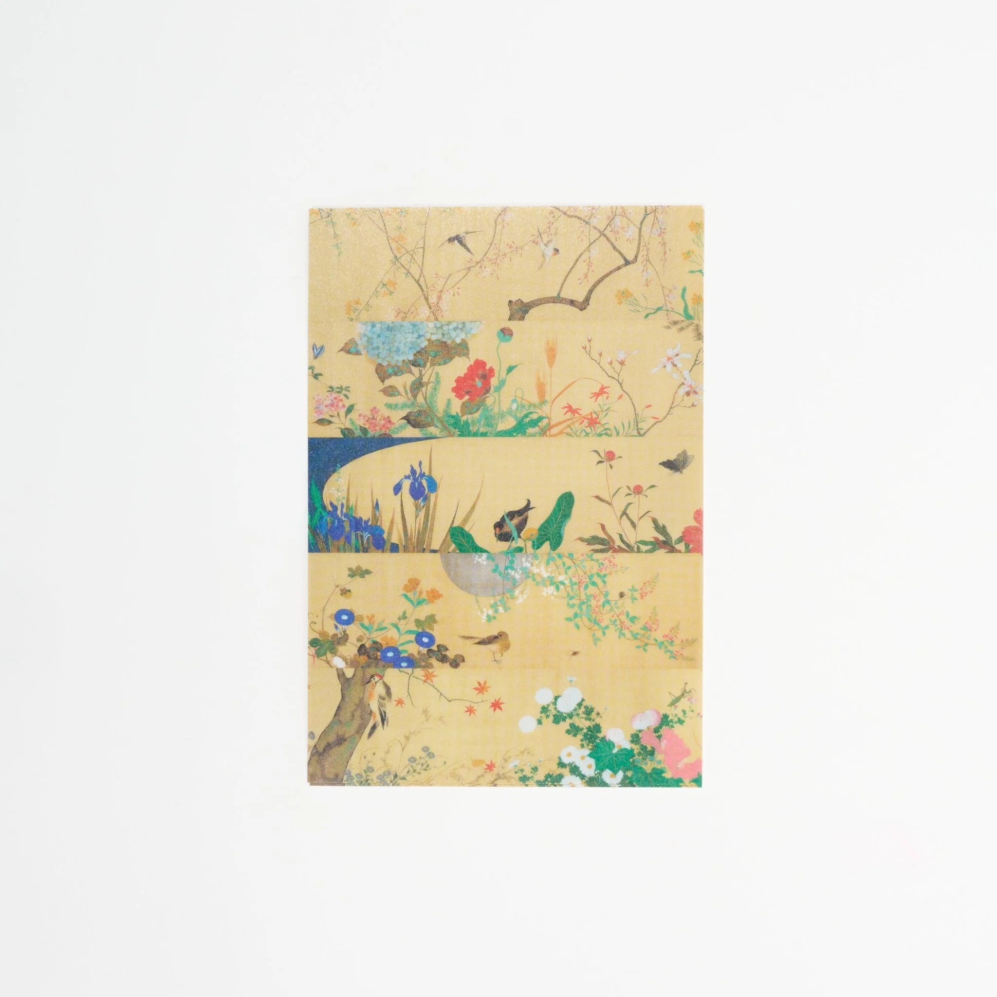 Four Seasons Flowers and Birds Scroll Postcard Size Masking Tape Sticker / Benrido - Image 2