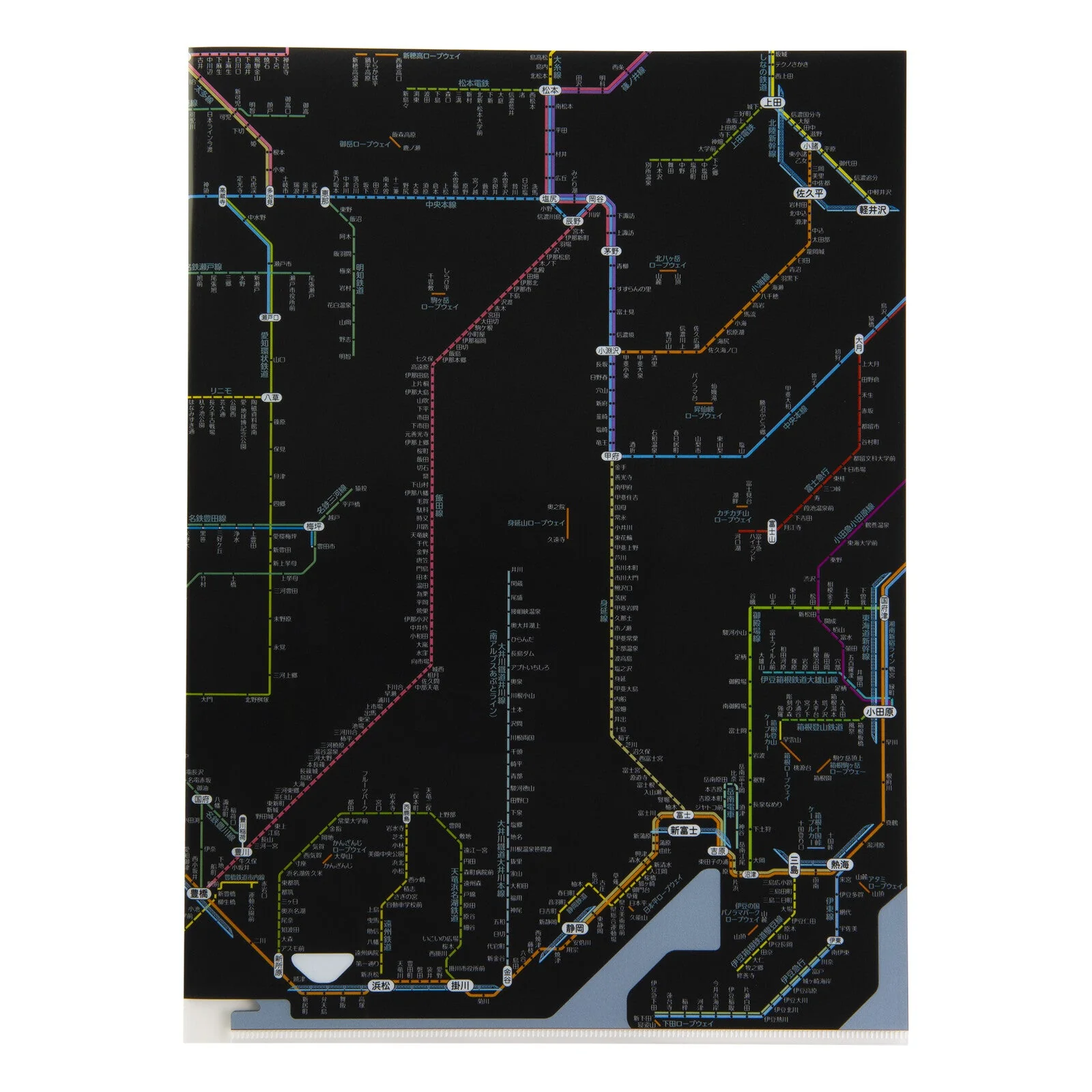 Railway Route Map Clear File Chubu Japanese Black / Tokyo Cartographic - Image 3