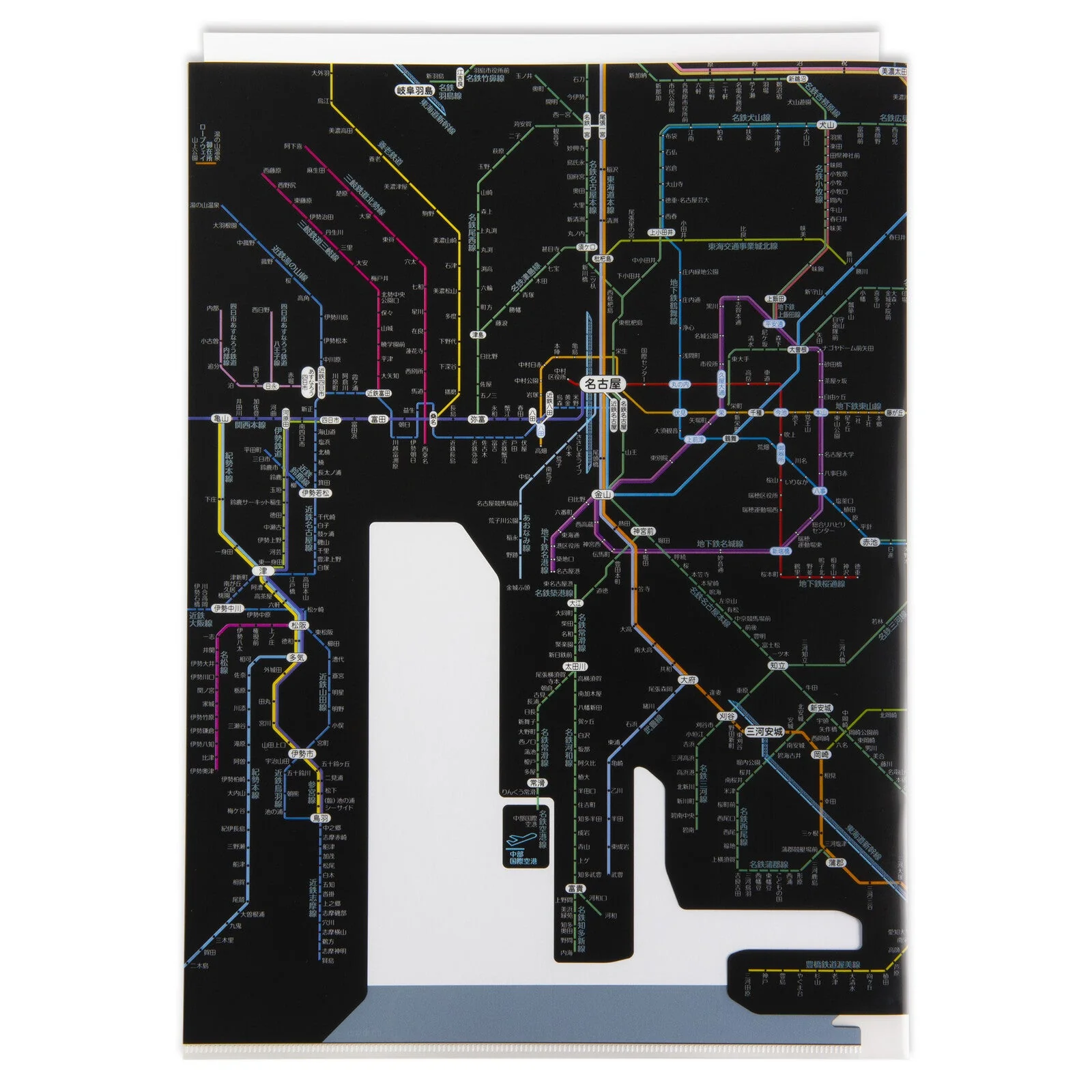 Railway Route Map Clear File Chubu Japanese Black / Tokyo Cartographic - Image 4