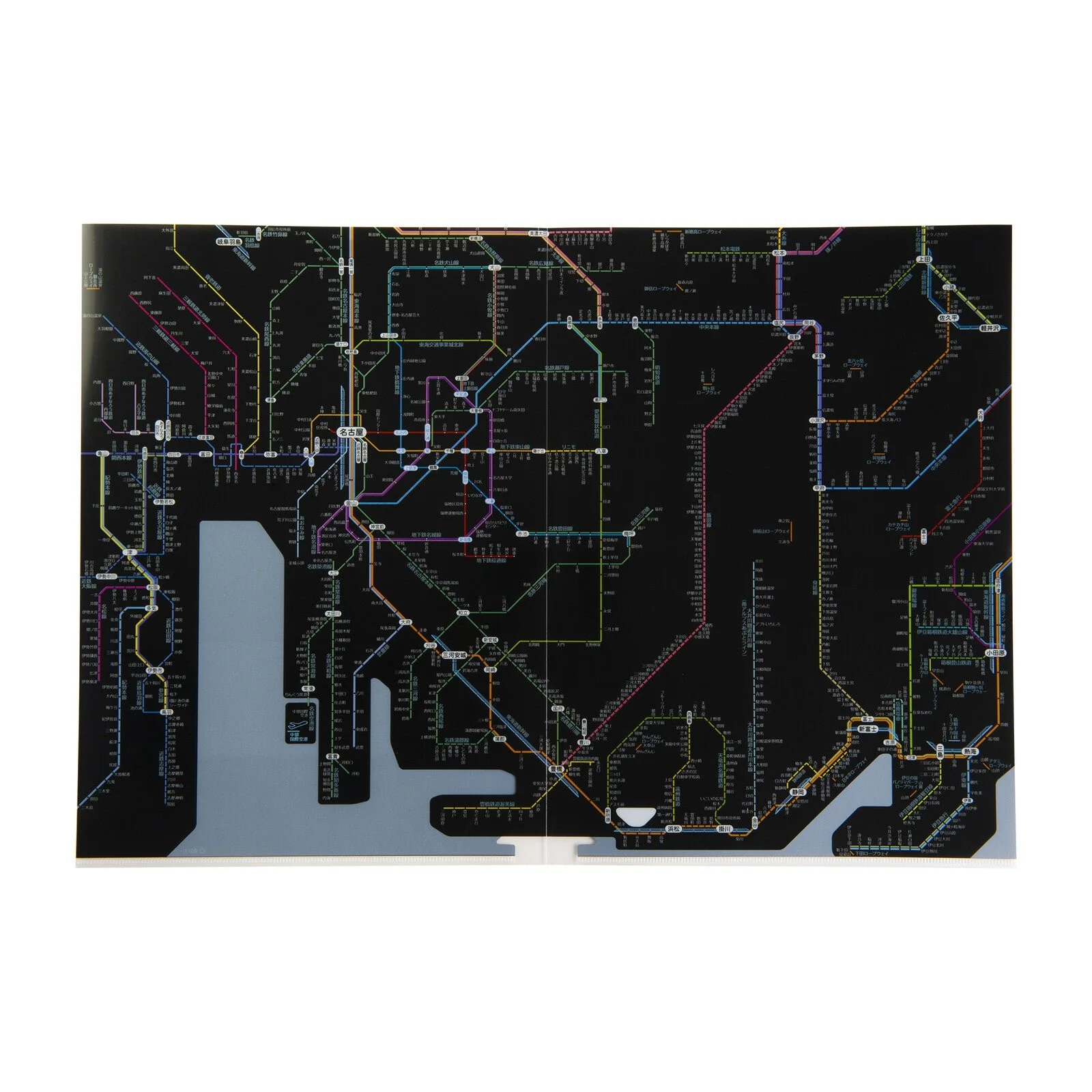 Railway Route Map Clear File Chubu Japanese Black / Tokyo Cartographic - Image 5