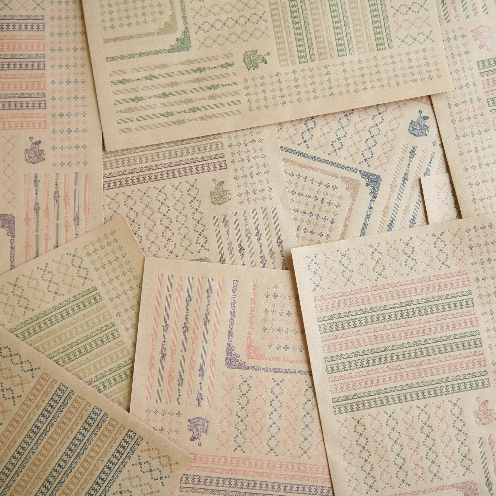 Retro Pattern Series Kraft Paper 3 Pieces / Kohunkan Kappansho - Image 8