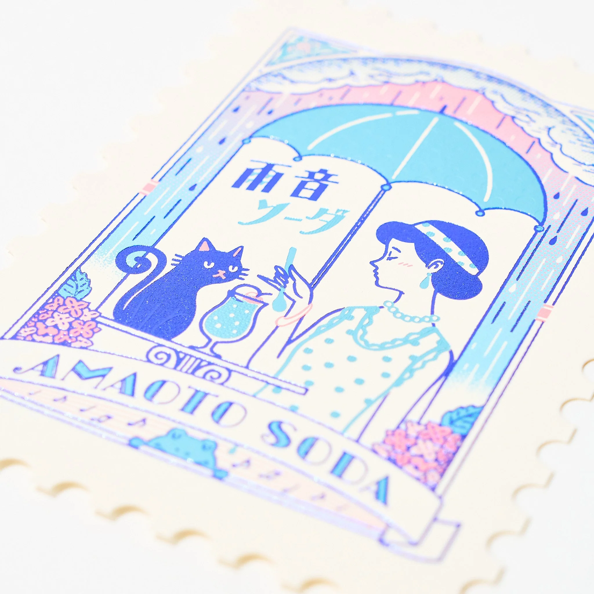 ROKKAKU x ob1toy Foil-Stamped Die-Cut Stamp Shaped Postcard / ROKKAKU - Image 10