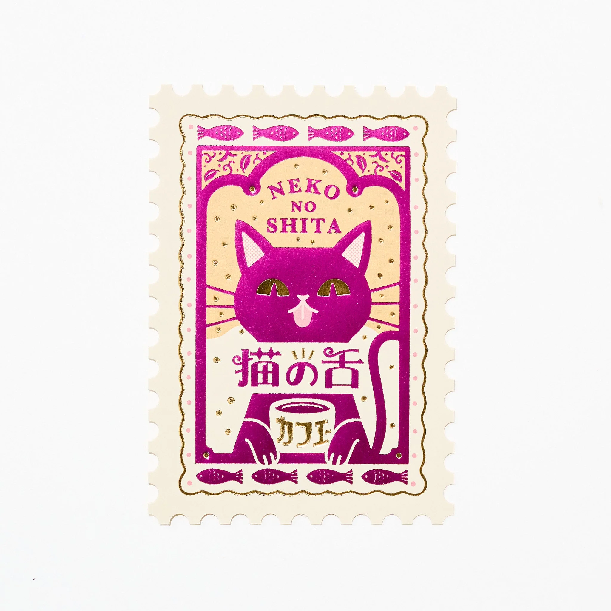 ROKKAKU x ob1toy Foil-Stamped Die-Cut Stamp Shaped Postcard / ROKKAKU - Image 3