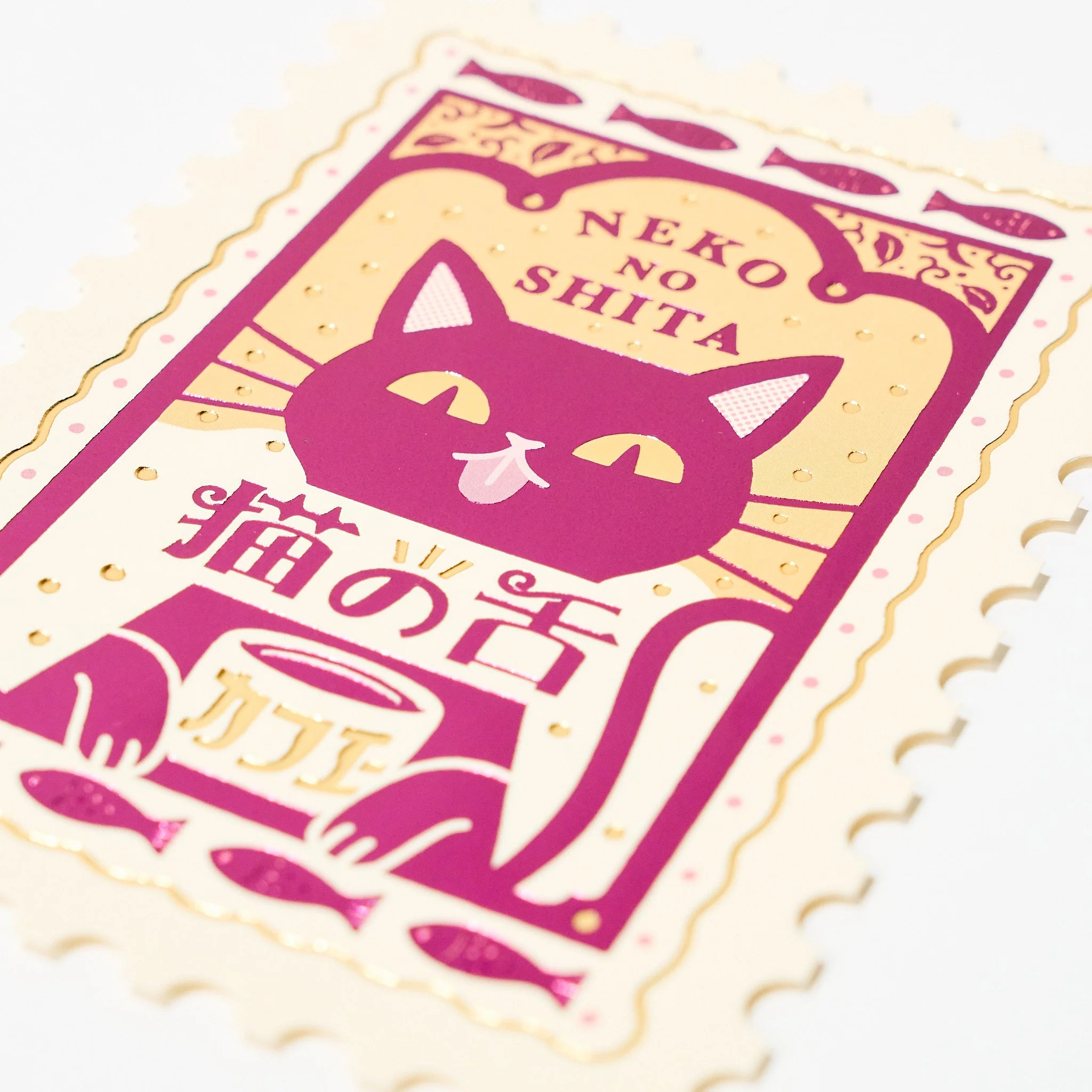 ROKKAKU x ob1toy Foil-Stamped Die-Cut Stamp Shaped Postcard / ROKKAKU - Image 4