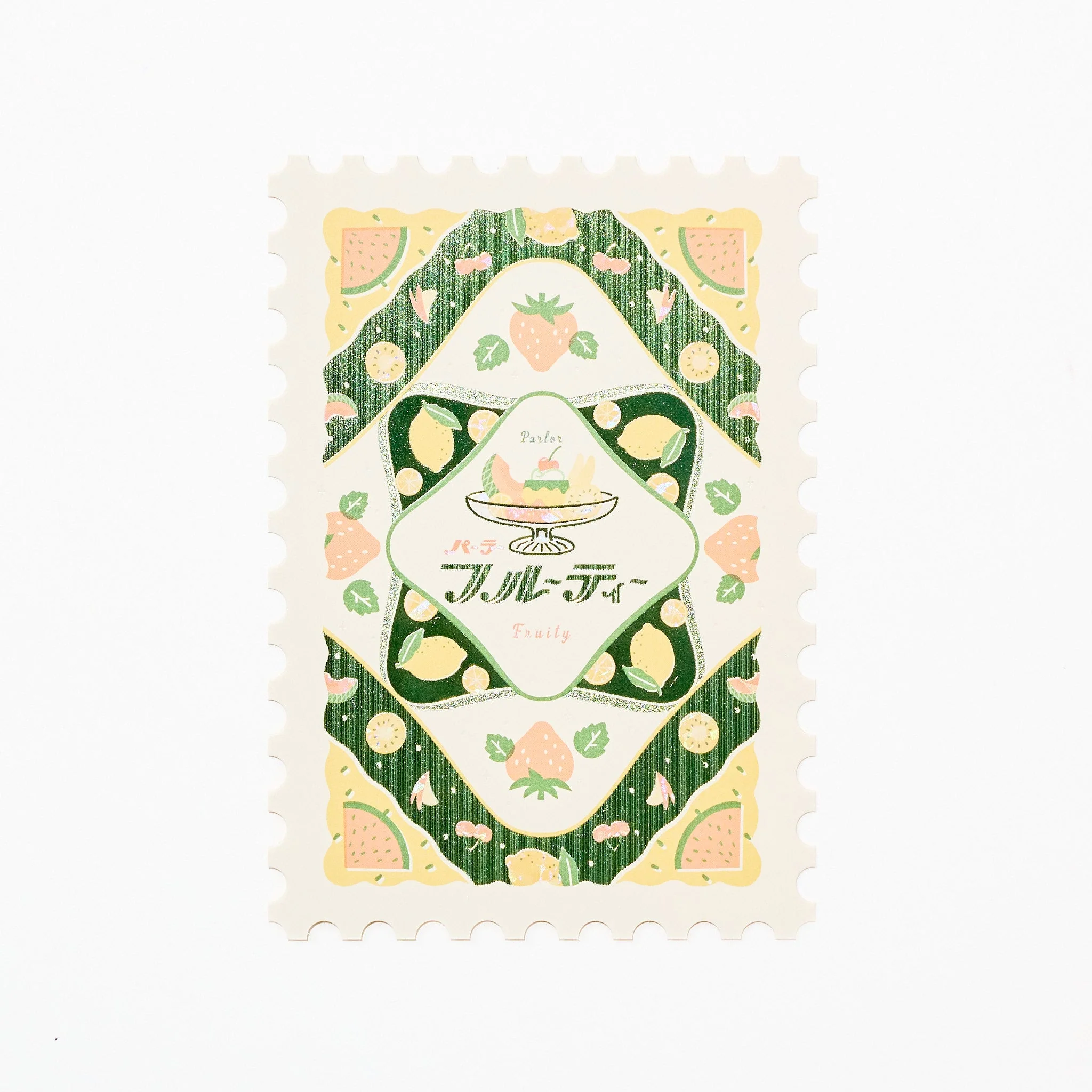 ROKKAKU x ob1toy Foil-Stamped Die-Cut Stamp Shaped Postcard / ROKKAKU - Image 5