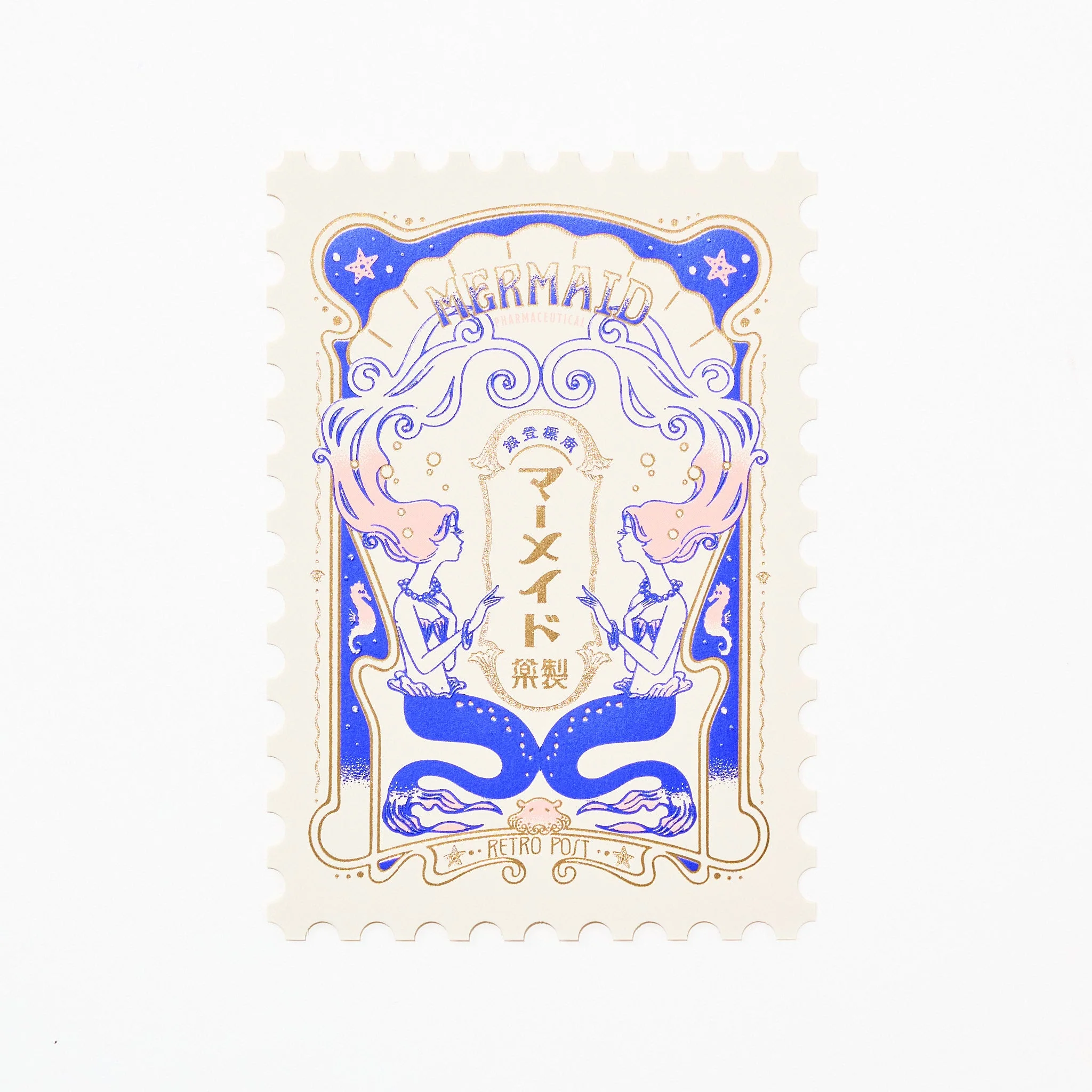 ROKKAKU x ob1toy Foil-Stamped Die-Cut Stamp Shaped Postcard / ROKKAKU - Image 7