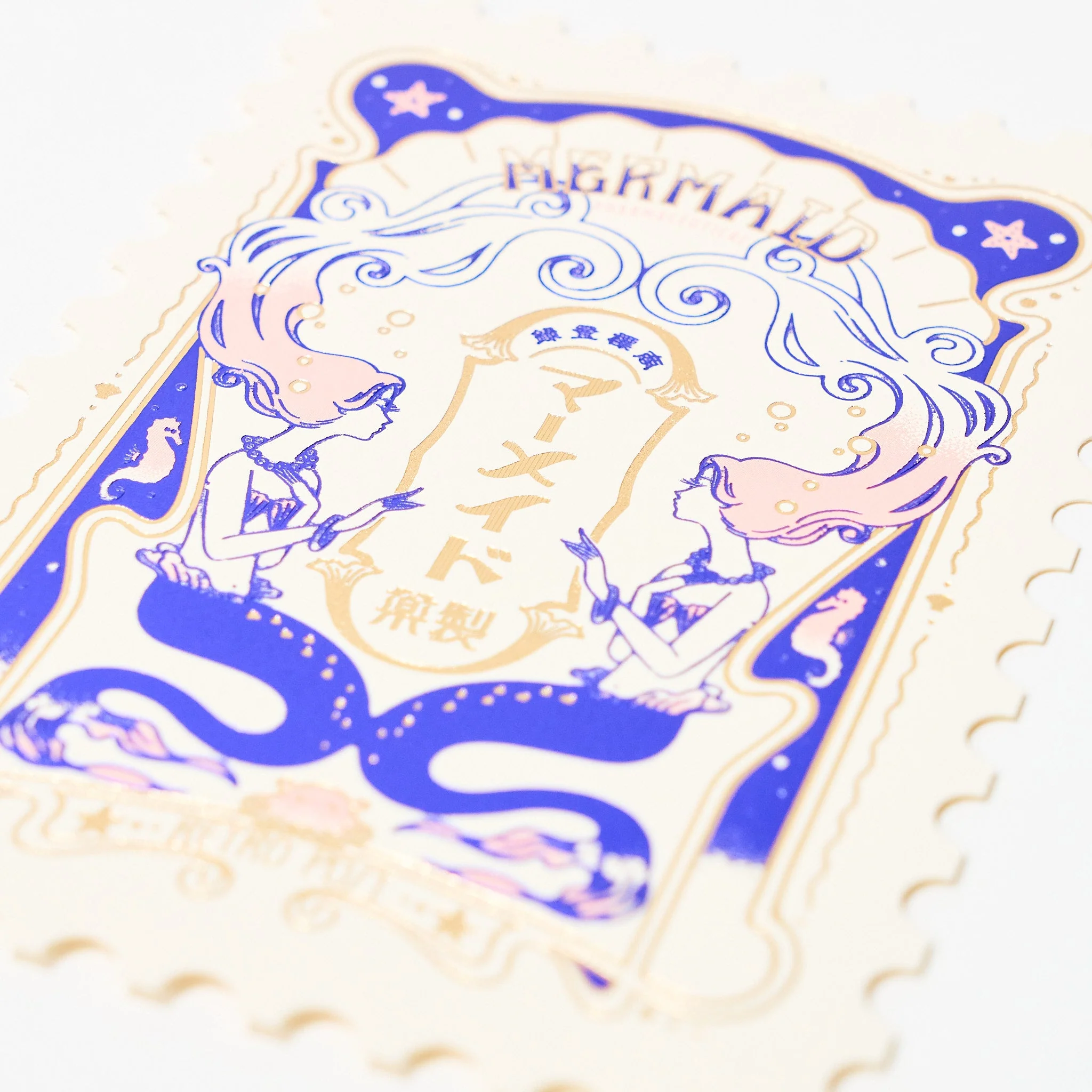 ROKKAKU x ob1toy Foil-Stamped Die-Cut Stamp Shaped Postcard / ROKKAKU - Image 8