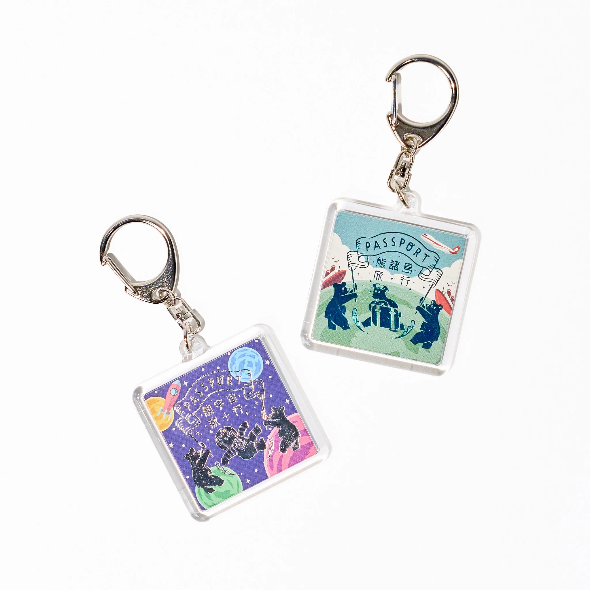 ROKKAKU x ob1toy Travel Bear Foil-Stamped Acrylic Key Chain / ROKKAKU - Image 6