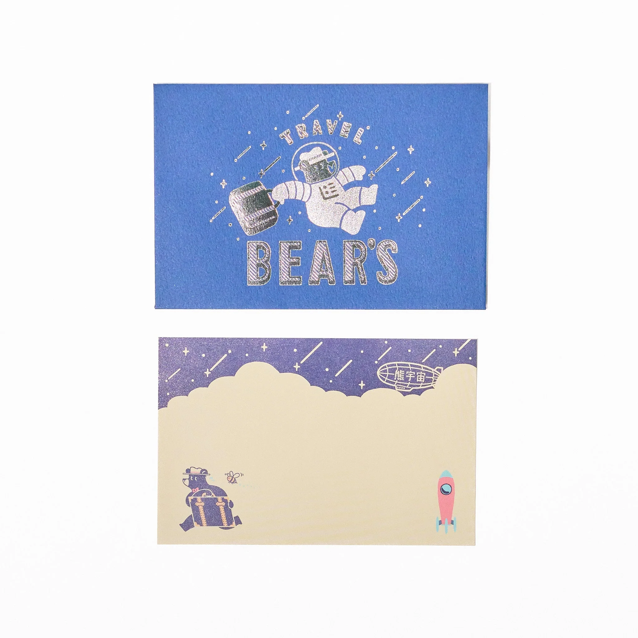 ROKKAKU x ob1toy Travel Bear Foil-Stamped Mini Letter Set / ROKKAKU - Image 5