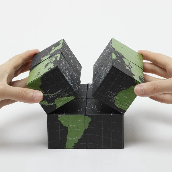 Rotating Paper Cube Globe Assembling Kit / Marumo Printing - Image 4