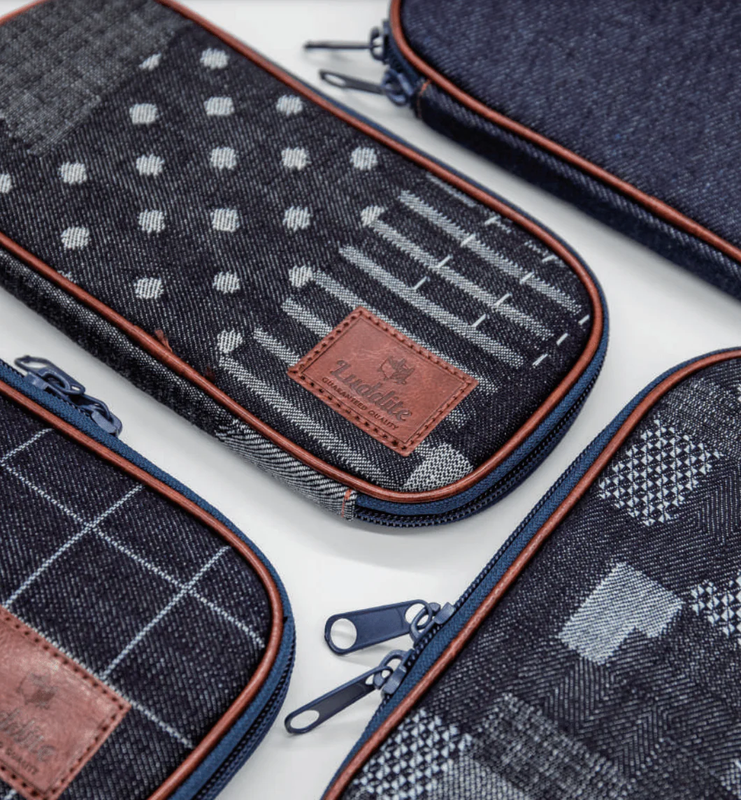 Round Zip Denim Pen Case / Luddite - Image 15