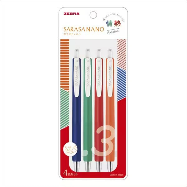 Sarasa Nano Gel Ink Pen 4 Color Set / Zebra