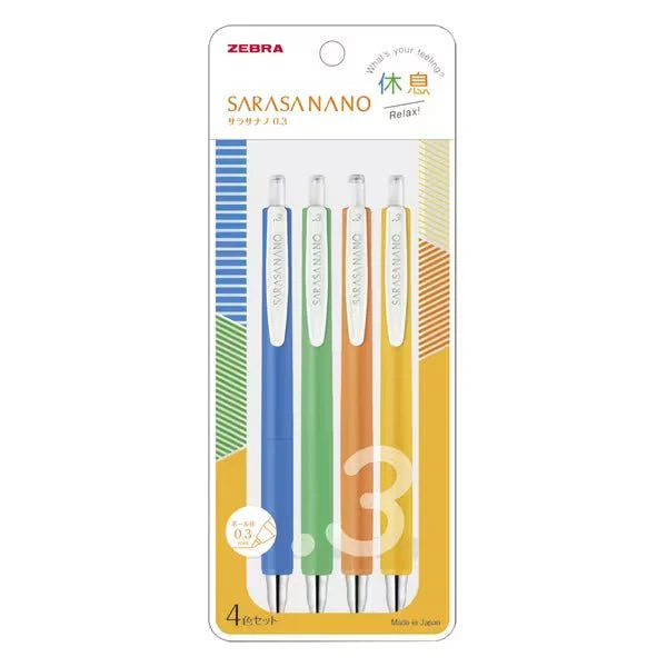 Sarasa Nano Gel Ink Pen 4 Color Set / Zebra - Image 2