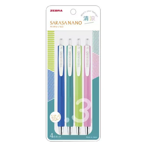 Sarasa Nano Gel Ink Pen 4 Color Set / Zebra - Image 3