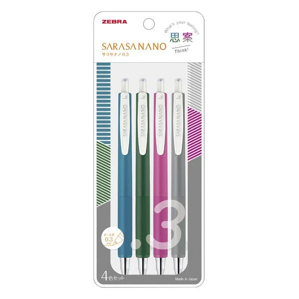 Sarasa Nano Gel Ink Pen 4 Color Set / Zebra - Image 4