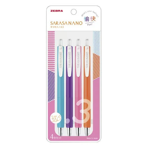 Sarasa Nano Gel Ink Pen 4 Color Set / Zebra - Image 5