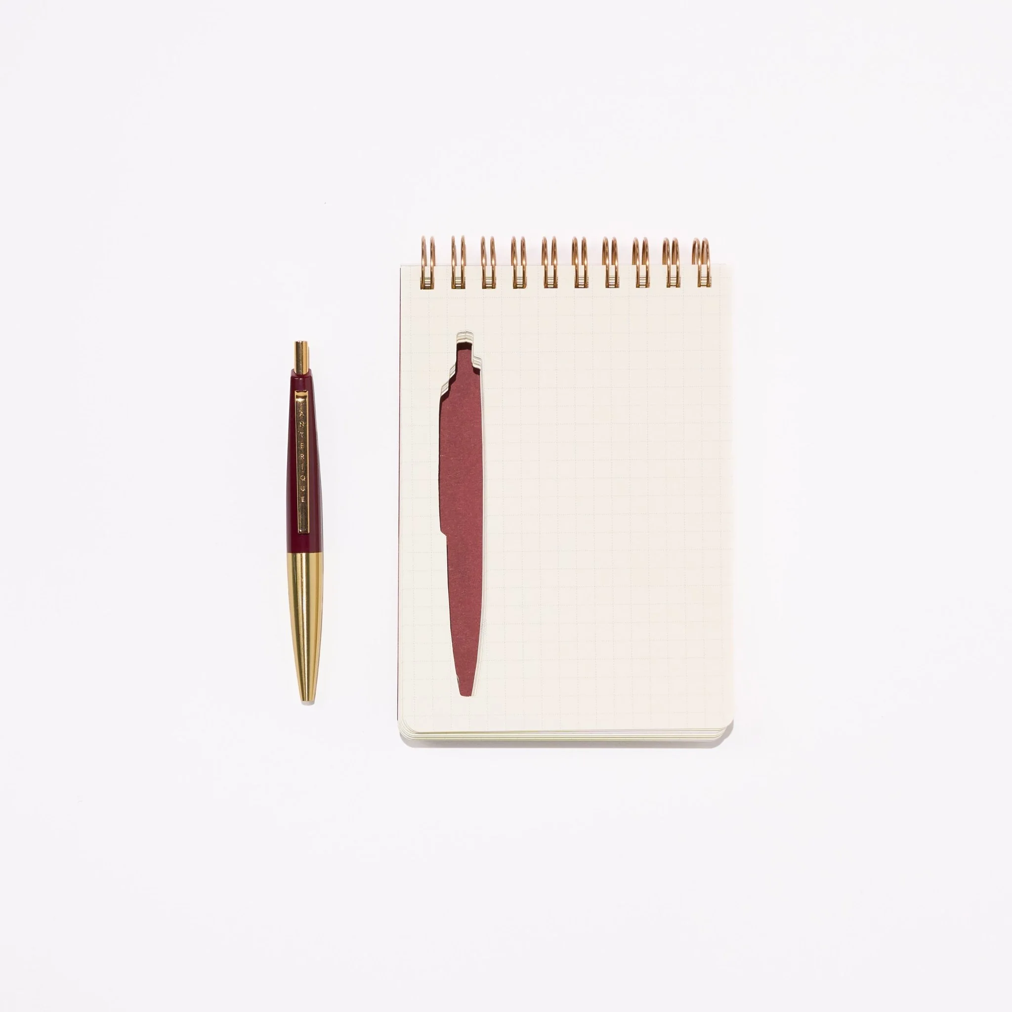 Scribble Notebook First Class B7 with Brass Mini Ballpoint Pen / ANTERIQUE - Image 3
