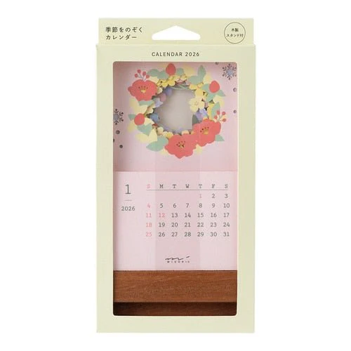 Seasonal Flowers Peek-a-Boo Calendar 2026 / MIDORI - Image 7