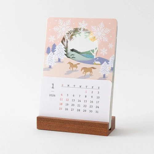 Seasonal Landscapes Peek-a-Boo Calendar 2026 / MIDORI