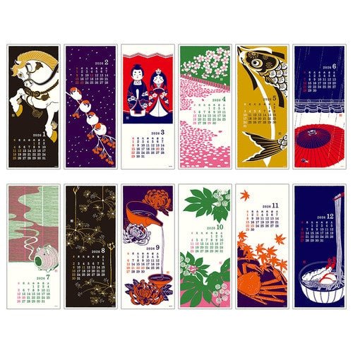 Seasonal Scenery Echizen Washi Paper Calendar 2026 / MIDORI - Image 6