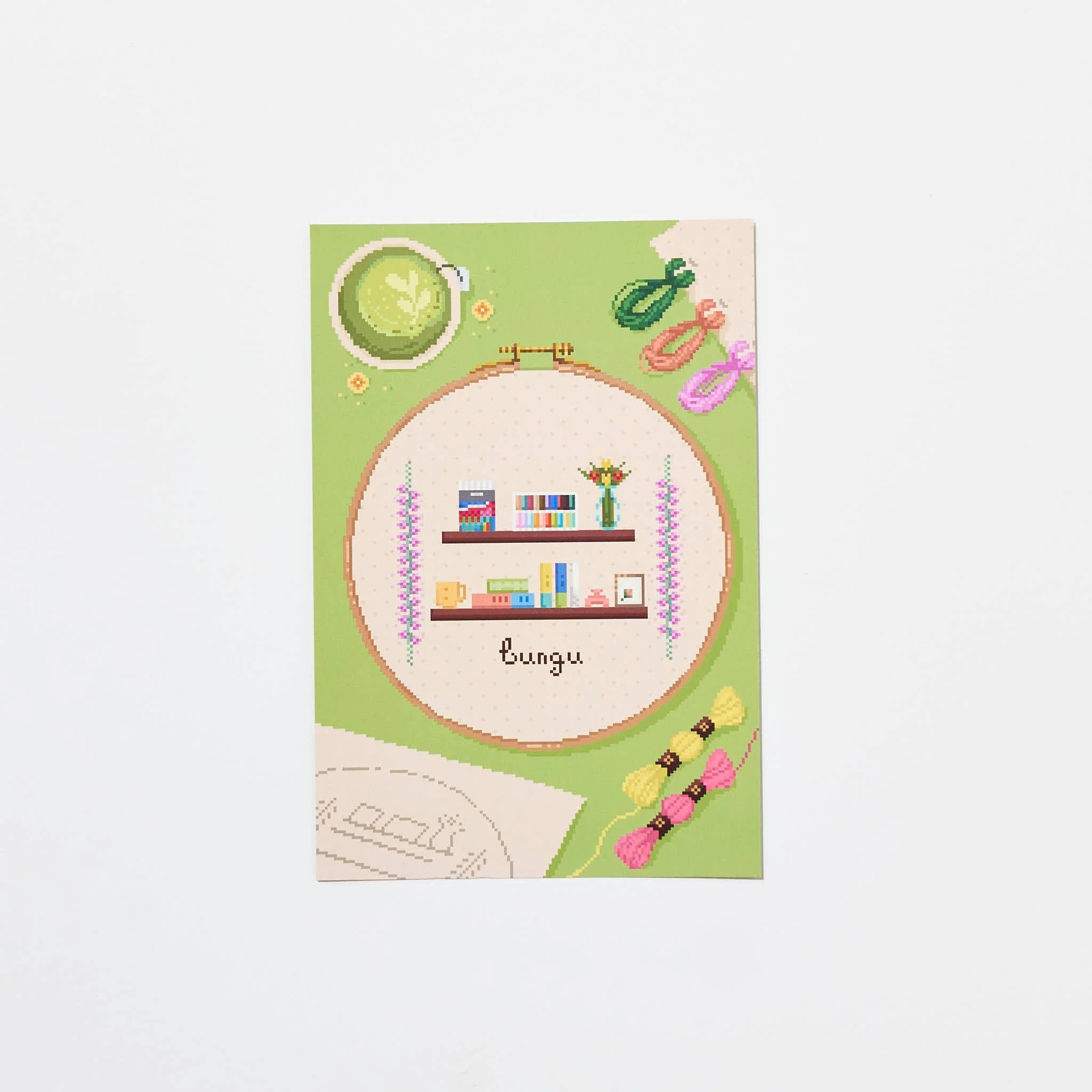 "Sew Matcha To Do" Postcard by Angelyn / Bungu - Image 3