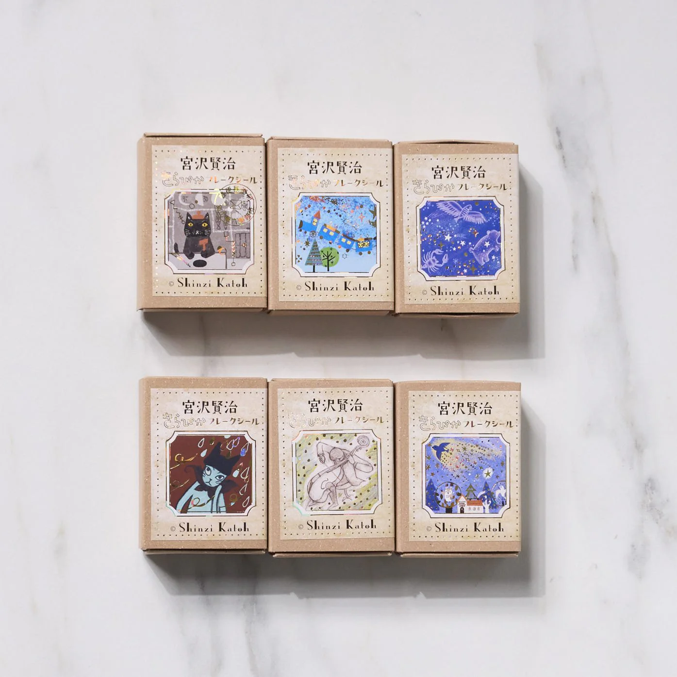Shinzi Katoh Kirapika Flake Stickers - Kenji Miyazawa / Seal Do