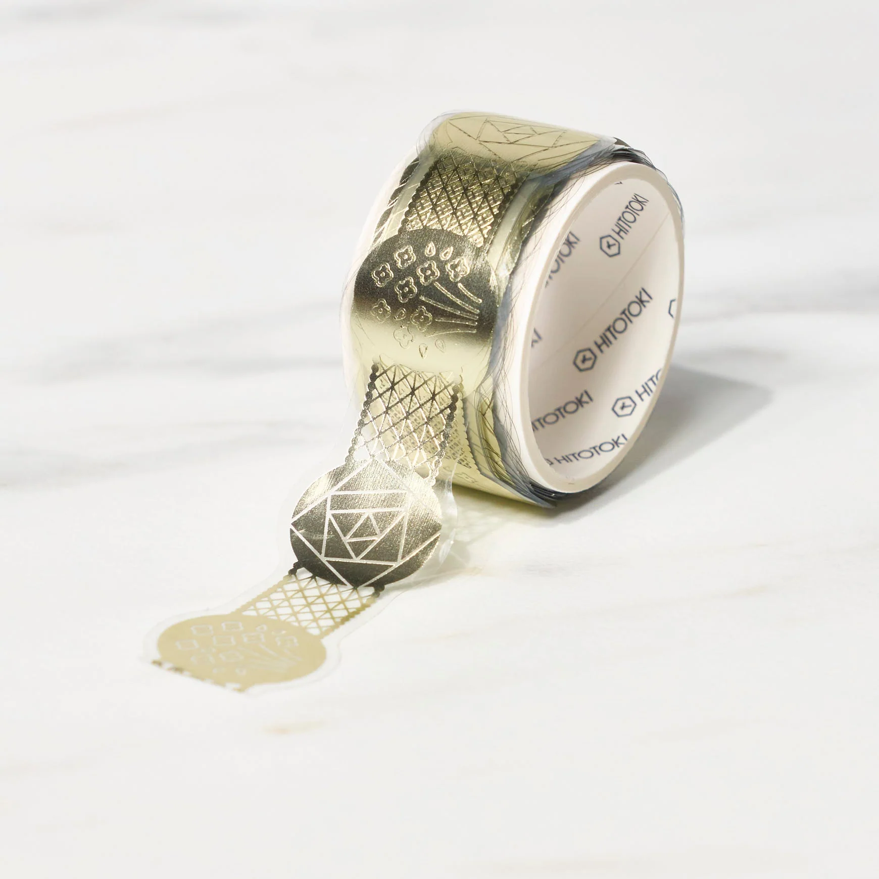 SODA 5th Edition Masking Tape White Gold Foil X-Cut Type / KING JIM - Image 5