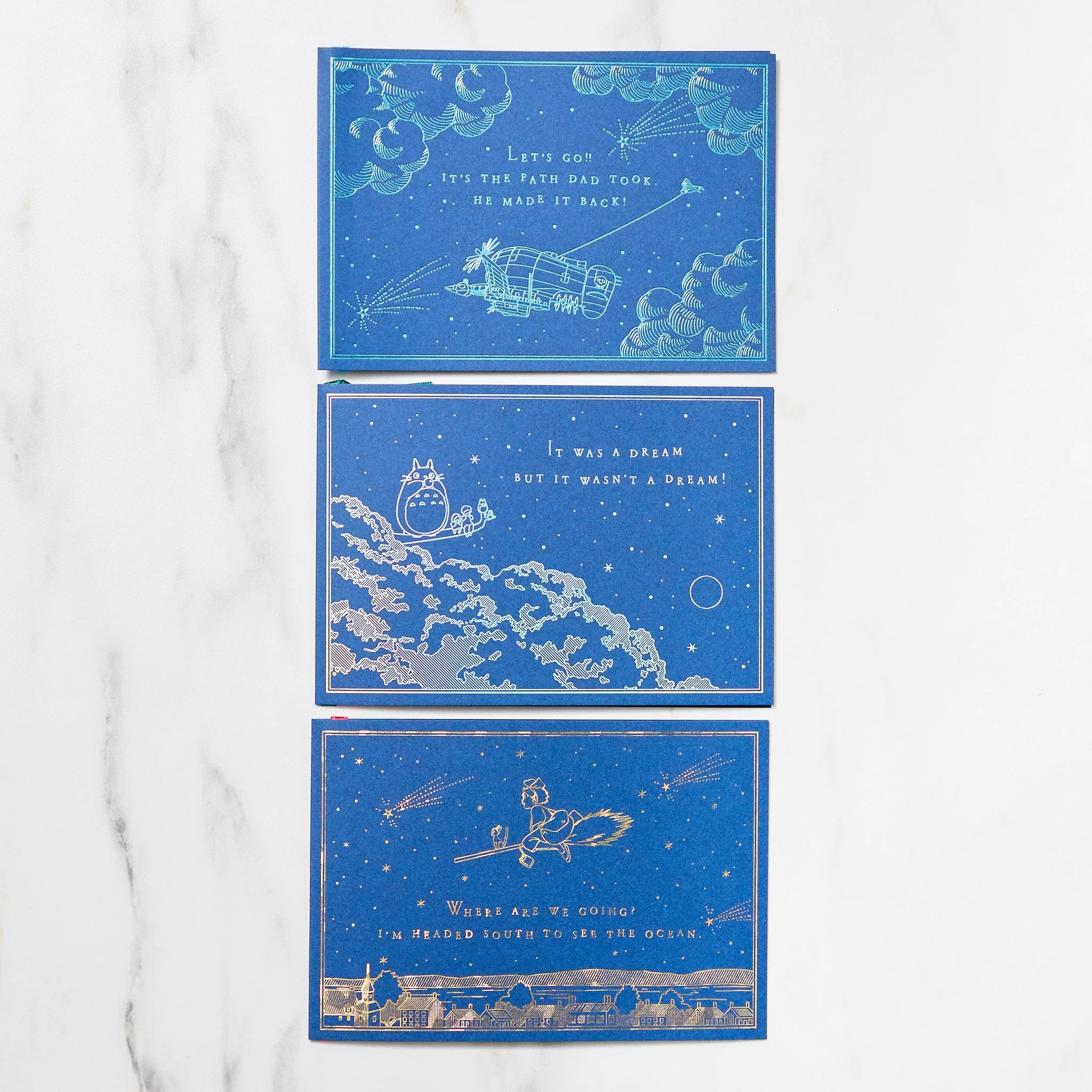 Studio Ghibli Night Sky Foil Stamp Note Card / Movic