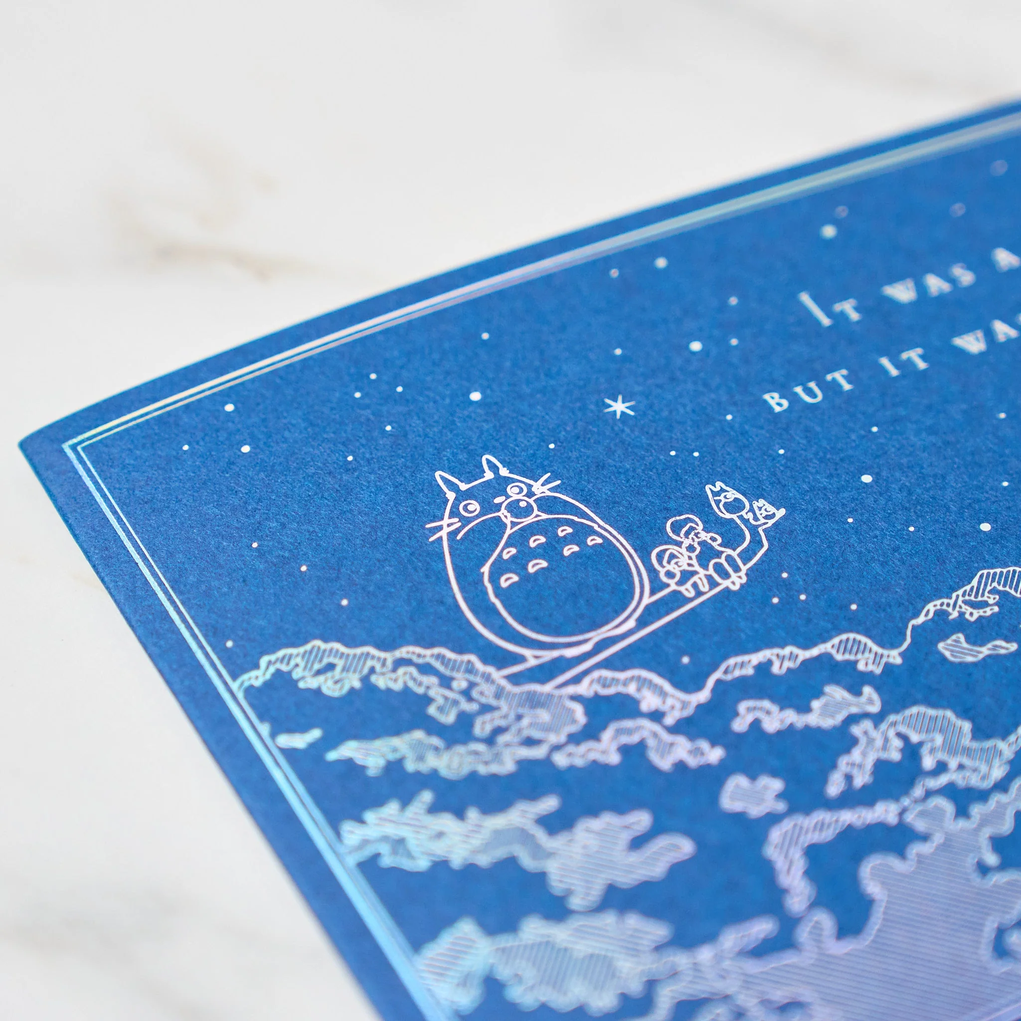 Studio Ghibli Night Sky Foil Stamp Note Card / Movic - Image 6