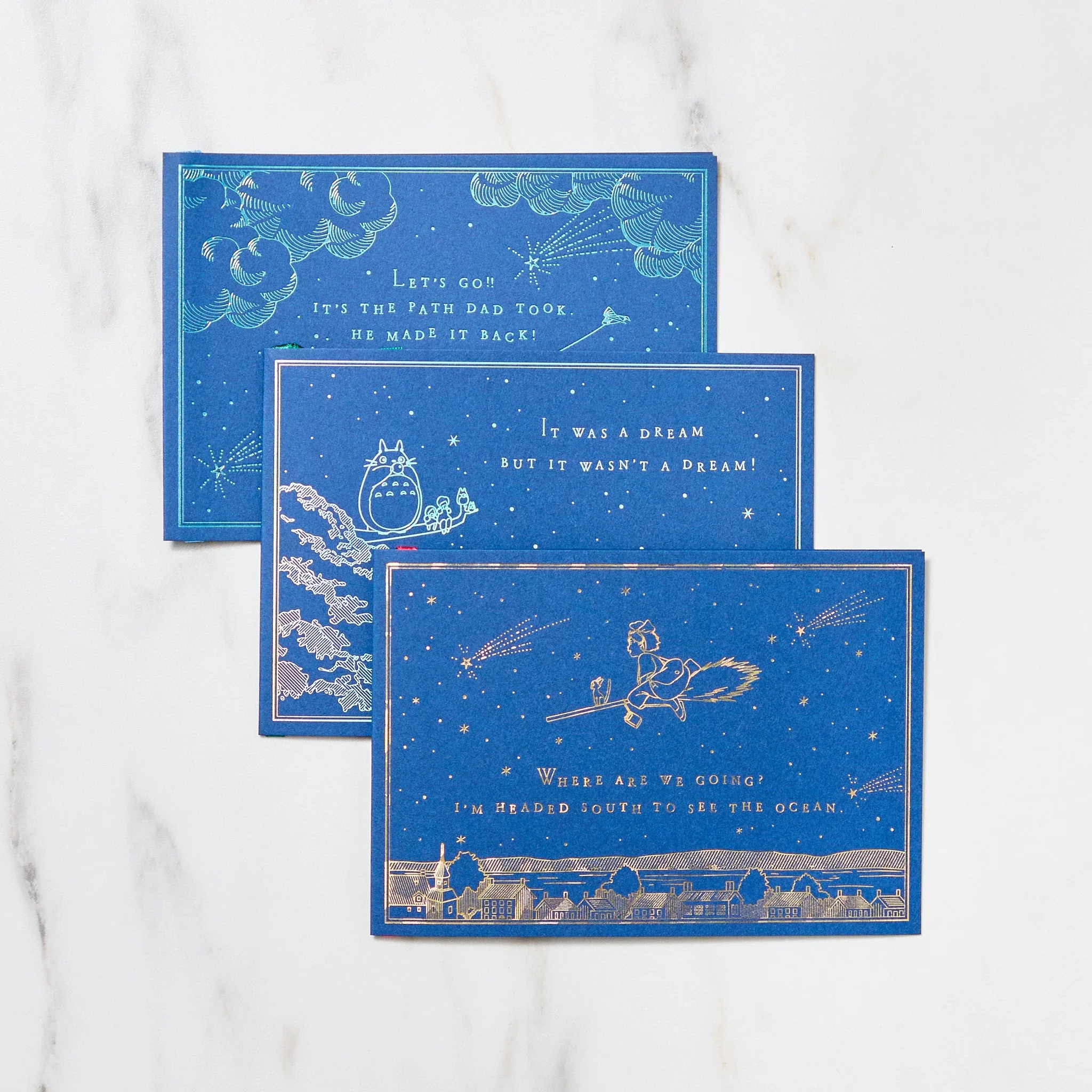 Studio Ghibli Night Sky Foil Stamp Note Card / Movic - Image 7