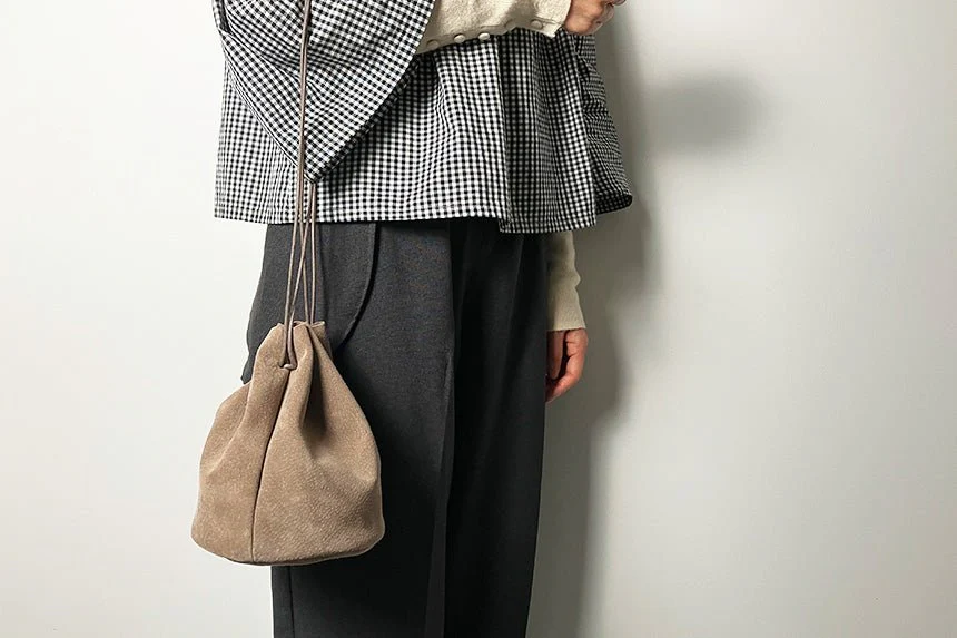 Suede Drawstring Bag / TOUCH & FLOW - Image 7