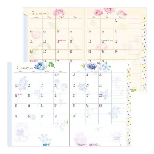 Takiko Kuroiwa Country Time Floral Print Pocket Diary 2026 / MIDORI - Image 18