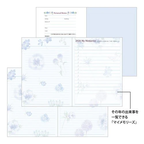 Takiko Kuroiwa Country Time Floral Print Pocket Diary 2026 / MIDORI - Image 21