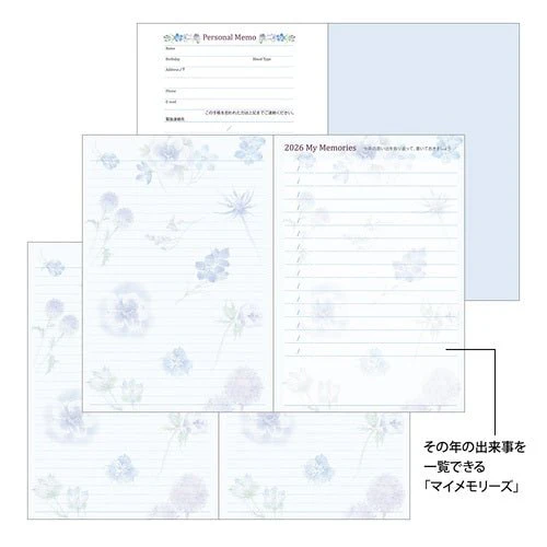 Takiko Kuroiwa Country Time Floral Print Pocket Diary 2026 / MIDORI - Image 28