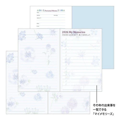 Takiko Kuroiwa Country Time Floral Print Pocket Diary 2026 / MIDORI - Image 7