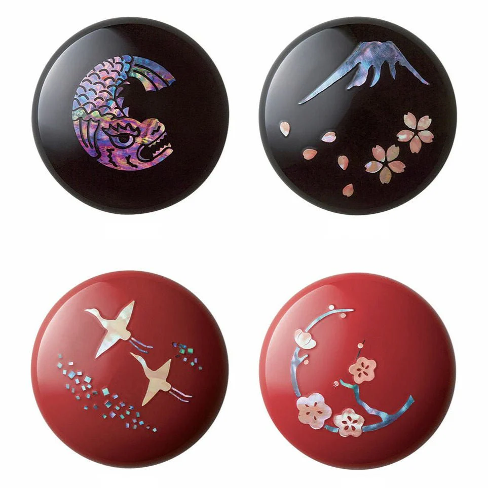 Takaoka Lacquerware Raden Finish Shachihoko Emblem Seal Ink Pad / Shachihata - Image 11