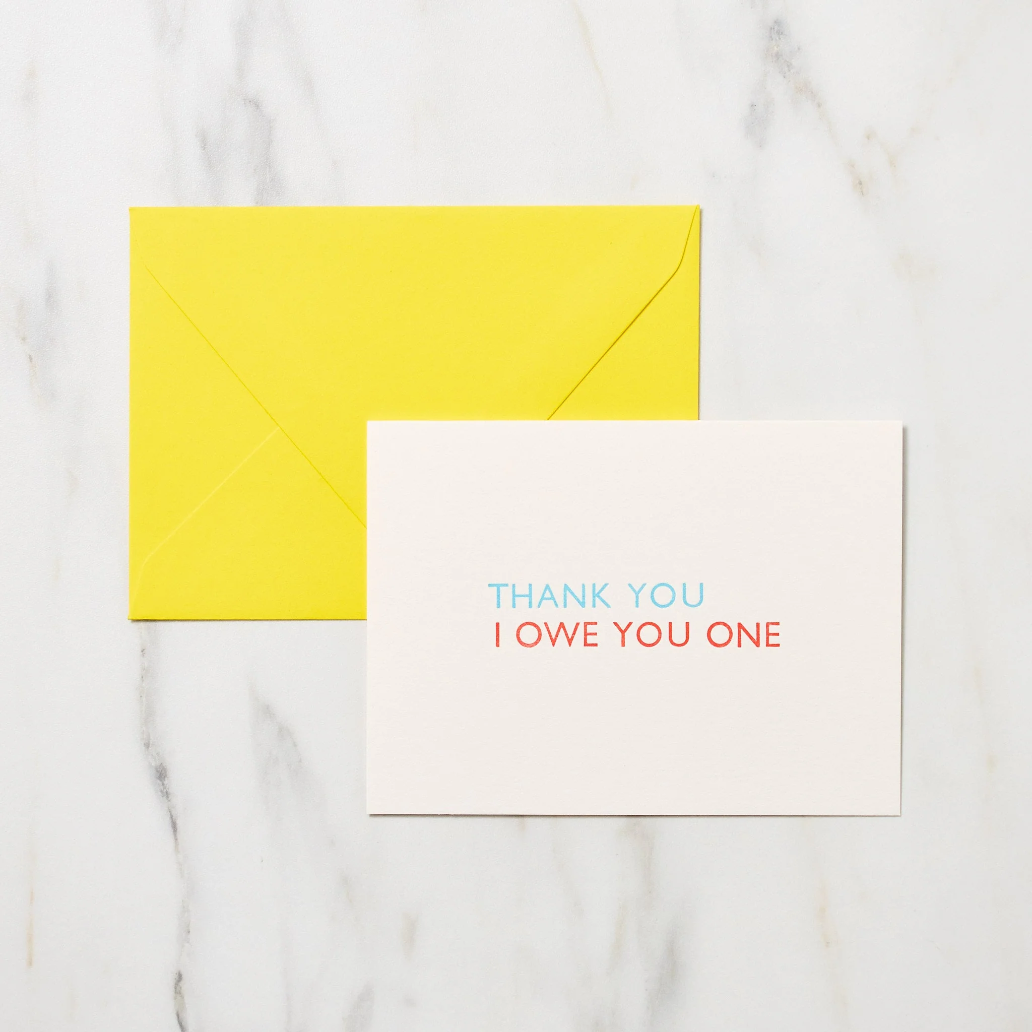 "Thank You I Owe You One" Greeting Cards / Letterpress Letters - Image 3