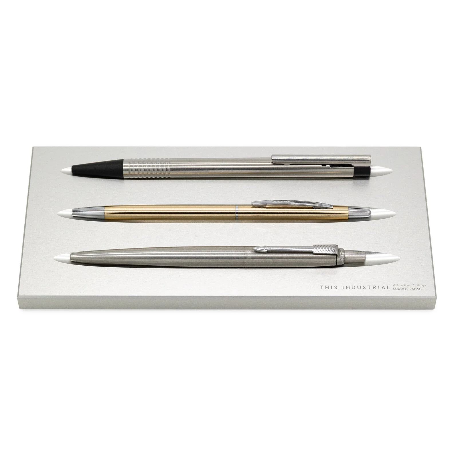 THIS INDUSTRIAL Attractive PenTray2 3-Slot Aluminum Pen Tray / Luddite - Image 5