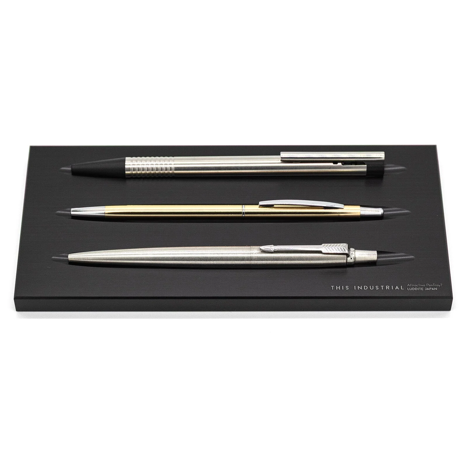 THIS INDUSTRIAL Attractive PenTray2 3-Slot Aluminum Pen Tray / Luddite - Image 6