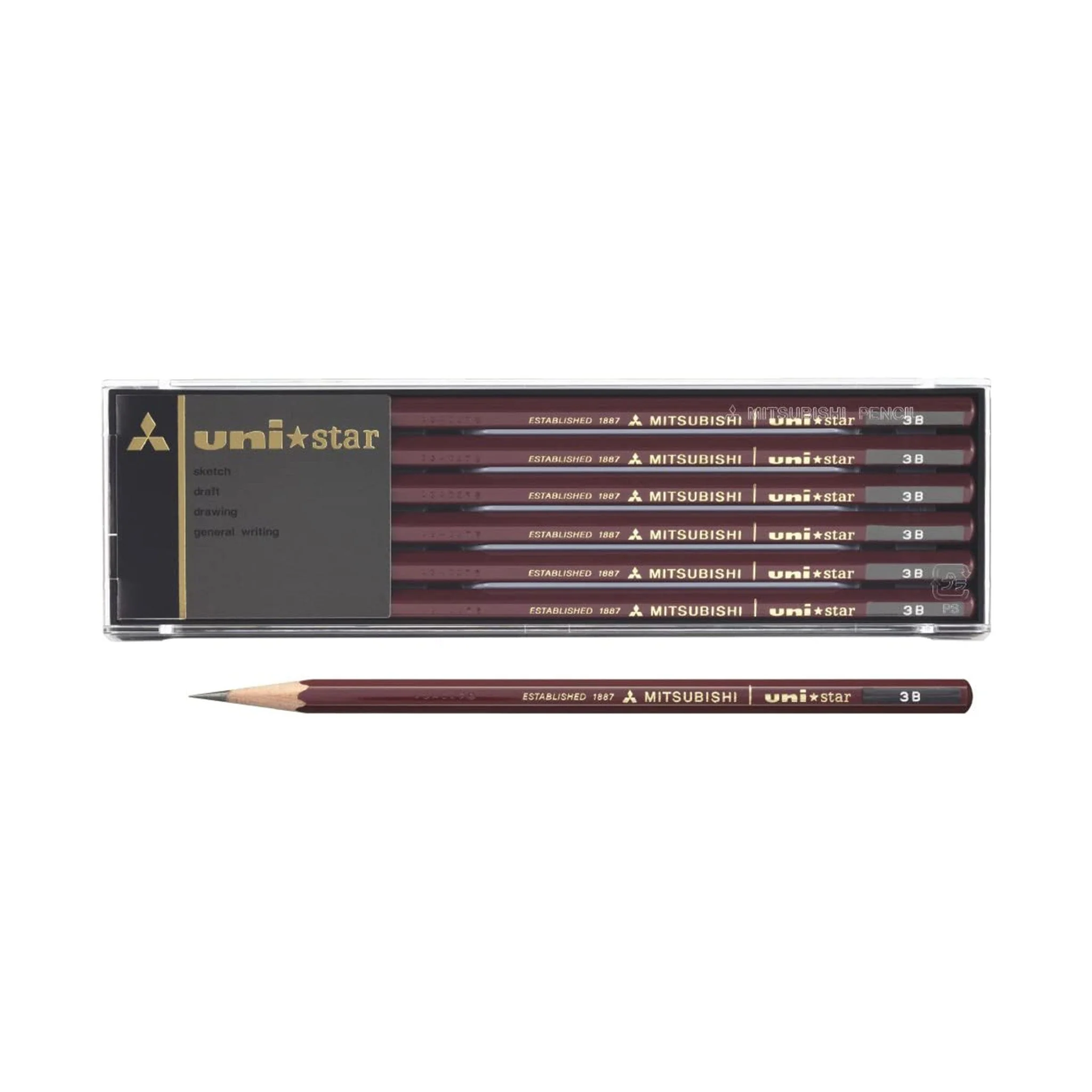 uni Star Wooden Pencil 1 Dozen Pack / uni Mitsubishi Pencil - Image 3